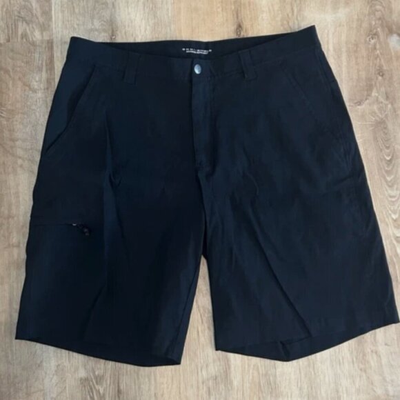 Columbia Other - COLUMBIA Men’s 36 Golf Outdoor Long Casual Flat Front Sunshade Black Shorts